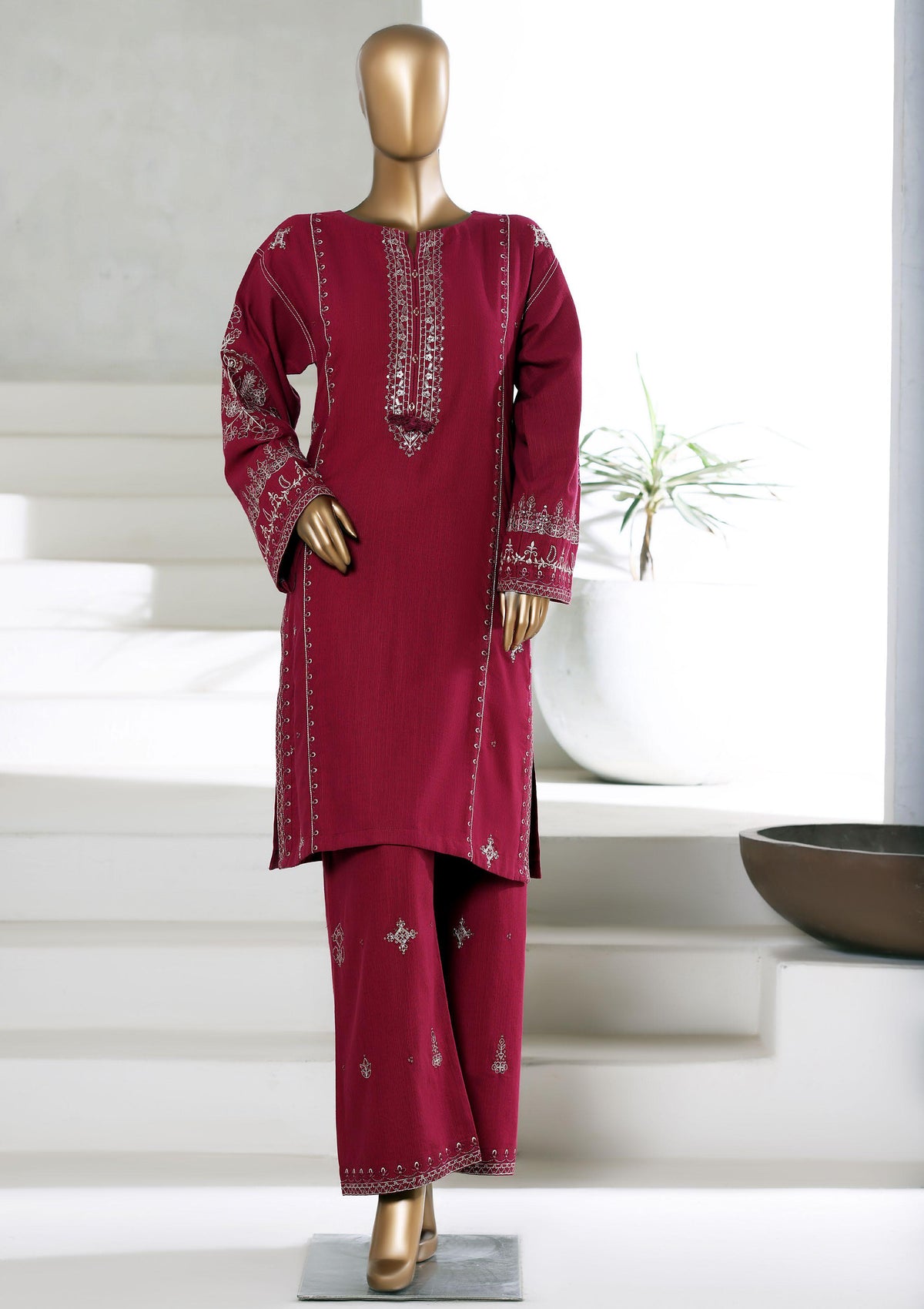 Vybe Co-Ords Emb Premium Winter Cotton Coll Sdabahar D-2