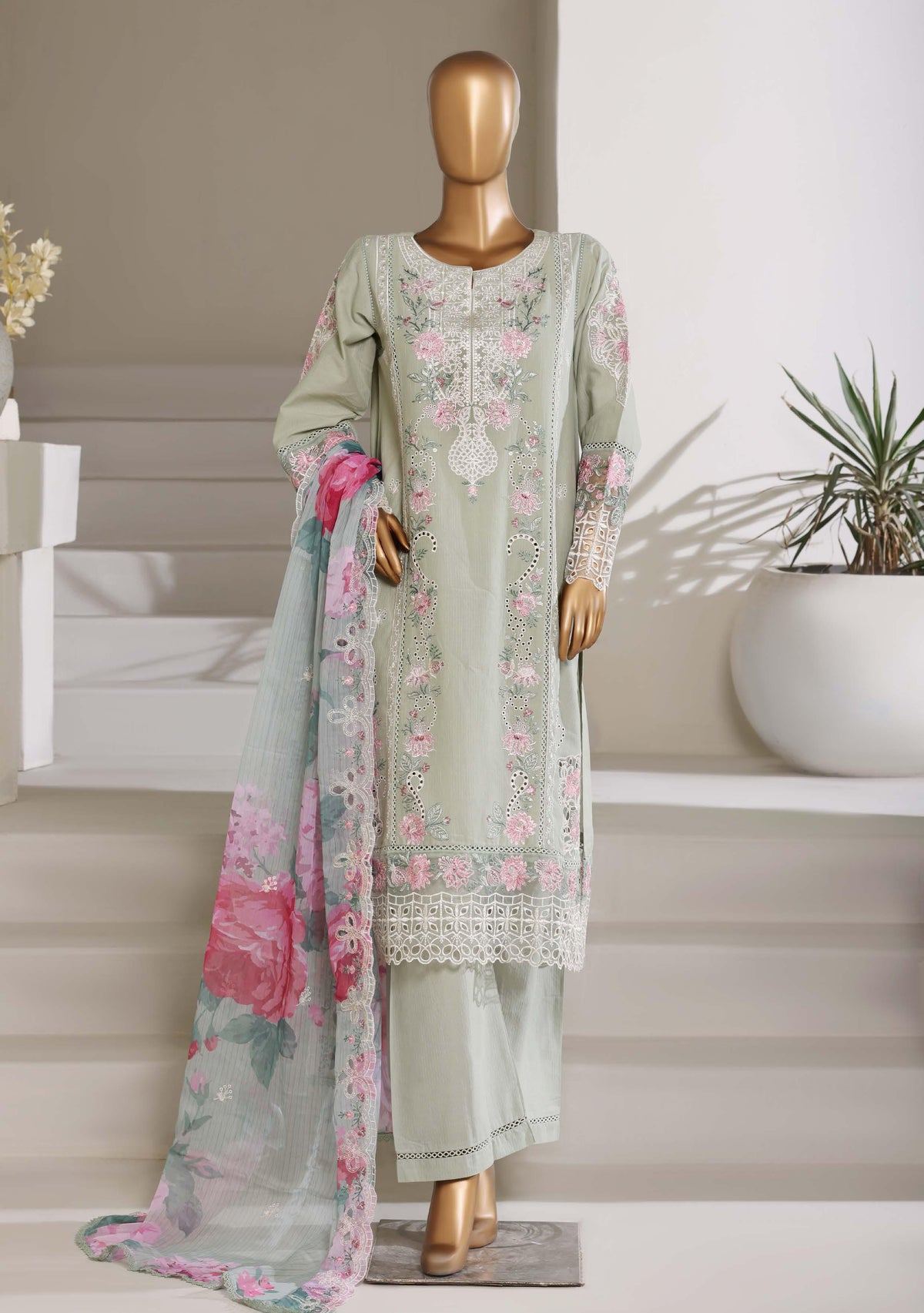 LUXURY EMBROIDERY LAWN FESTIVE 3PIECE STITCHED COLLECTION BY SADABAHAR D-2