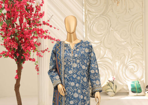 Summer Shades by HZ Textiles | Printed 3 Piece Unstitched Lawn Suit D-8