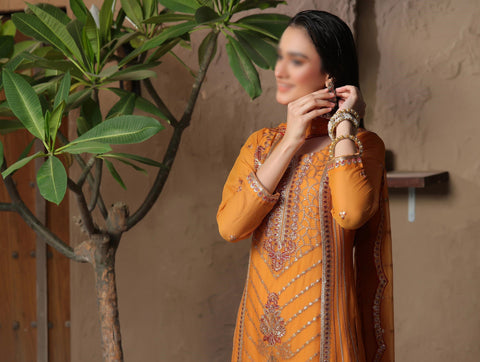 PARISHAY 3 PIECE  LUXURY EMB CHIFFON BY SOGHAT D-07