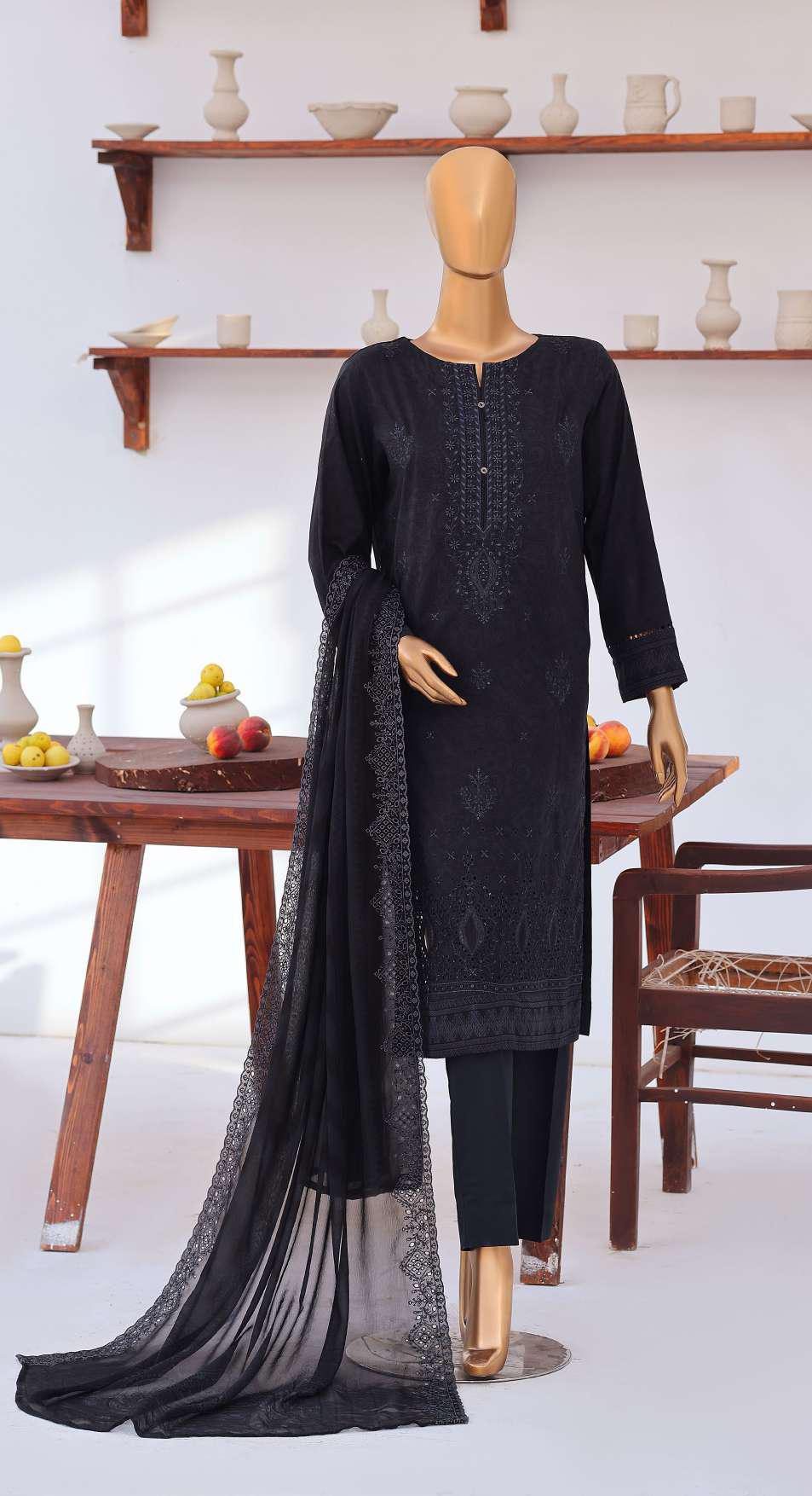 Venice by HZ Textiles | Premium Embroidered Cotton Lawn 3 Piece Unstitched Suit D-5