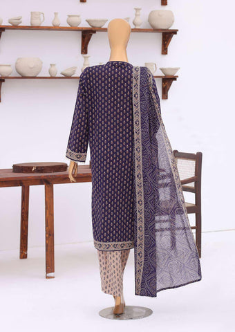 Premium Daily Wear by HZ Textiles | Embroidered Lawn 3 Piece Unstitched Suit D-3