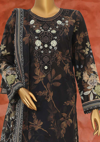 Elegant by HZ Textiles | Embroidered 3 Piece Unstitched Lawn Suit D-9