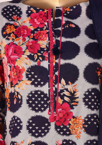 HZ Linen Wintery Printed Unstitched 3 Piece Suit D-8