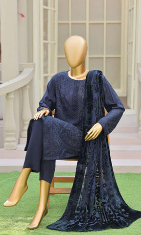 HZ Velvet Royal Needlework Luxe 3-Piece Unstitched Suit D-5