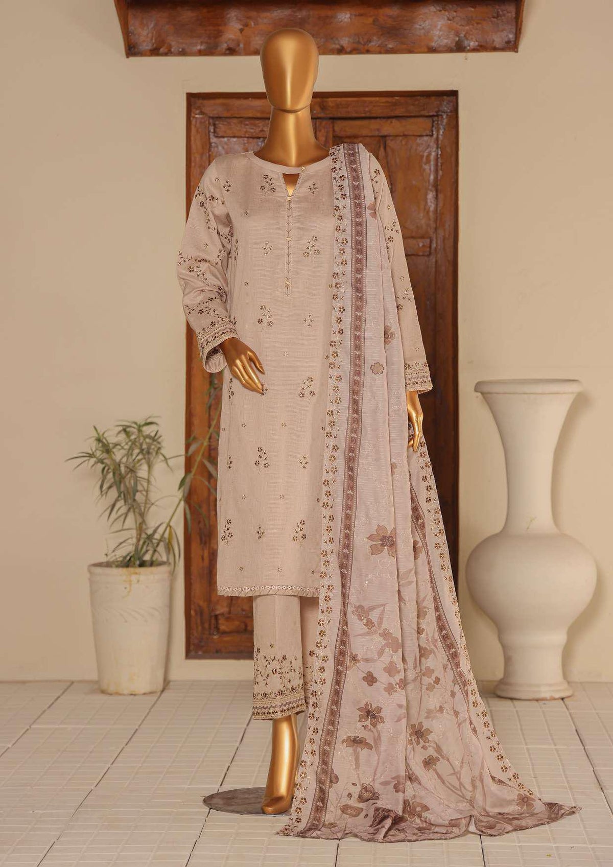 Mayaar Embroidered Un-Stitched 3 Piece Collection By HZ Textile D-8