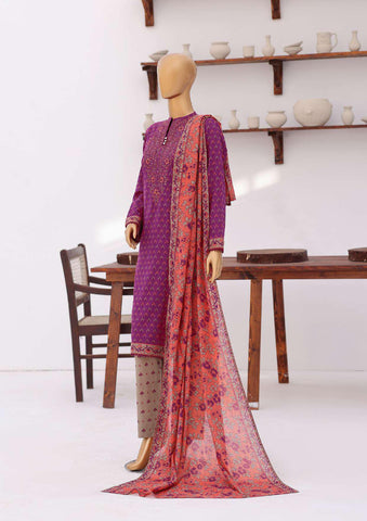 Premium Daily Wear by HZ Textiles | Embroidered Lawn 3 Piece Unstitched Suit D-7