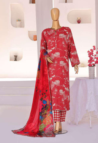 HZ Linen Wintery Printed Unstitched 3 Piece Suit D-1