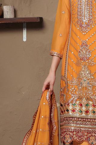 PARISHAY 3 PIECE  LUXURY EMB CHIFFON BY SOGHAT D-07