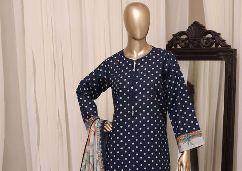 Sadabahar Printed Khaddar Stitched 3 Piece Suit D-3