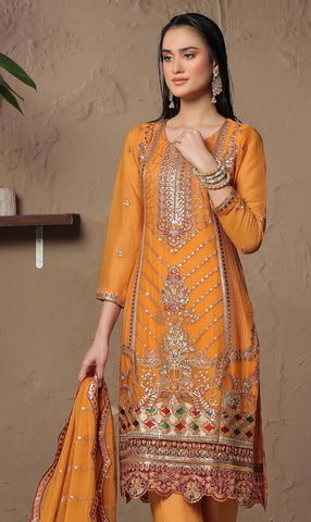 PARISHAY 3 PIECE  LUXURY EMB CHIFFON BY SOGHAT D-07