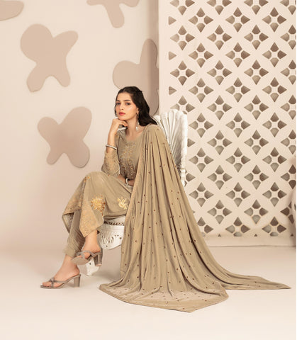 The Valvet Story 3 Piece Un-Stitched Collection By Tawakkal D-5758