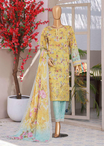 Elegant Embroidered Un-Stitched 3 Piece Collection By HZ Textile D-1