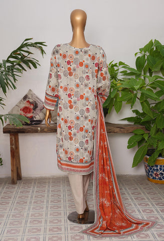 HZ Vital Prints Slub Lawn Dupatta  D-08