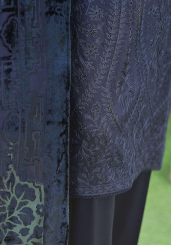 HZ Velvet Royal Needlework Luxe 3-Piece Unstitched Suit D-5