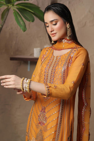 PARISHAY 3 PIECE  LUXURY EMB CHIFFON BY SOGHAT D-07