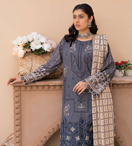 Aleeza Digital Fine Emb Khaddar Coll:24 By Sobia Waseem D-07