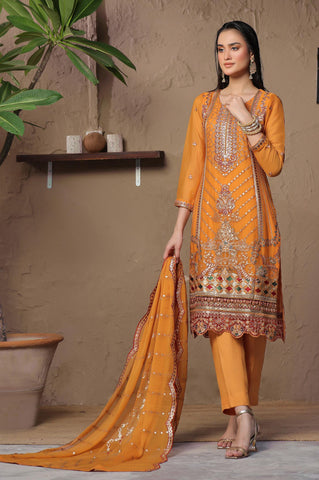 PARISHAY 3 PIECE  LUXURY EMB CHIFFON BY SOGHAT D-07