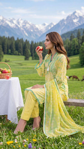Colors by AlZohaib | Digital Printed 3 Piece Unstitched Lawn Suit D-7