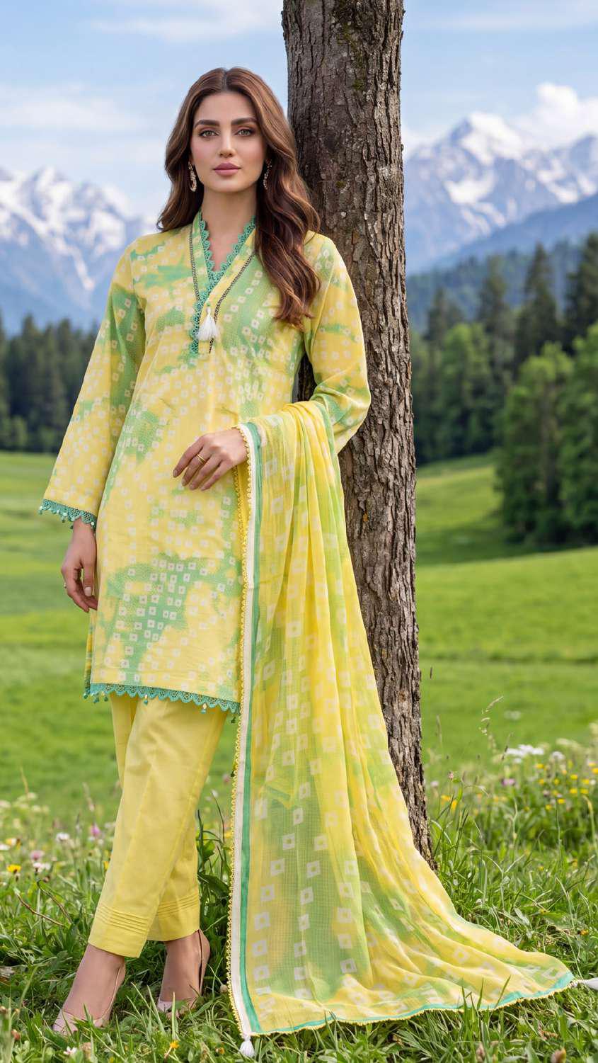 Colors by AlZohaib | Digital Printed 3 Piece Unstitched Lawn Suit D-7