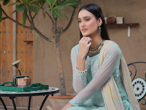 PARISHAY 3 PIECE  LUXURY EMB CHIFFON BY SOGHAT D-08