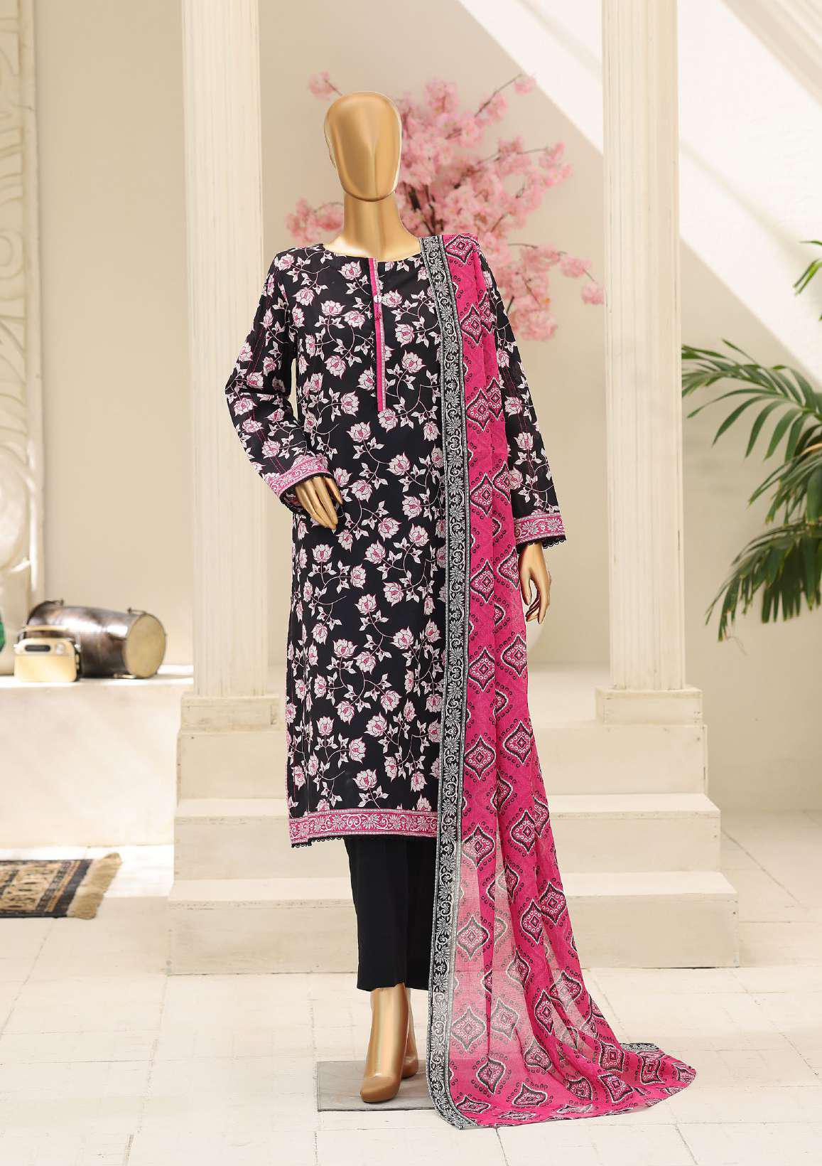 Summer Shades by HZ Textiles | Printed 3 Piece Unstitched Lawn Suit D-10