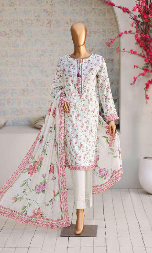 Nayab by HZ Textiles | Printed Lawn 3 Piece Unstitched Suit D-1