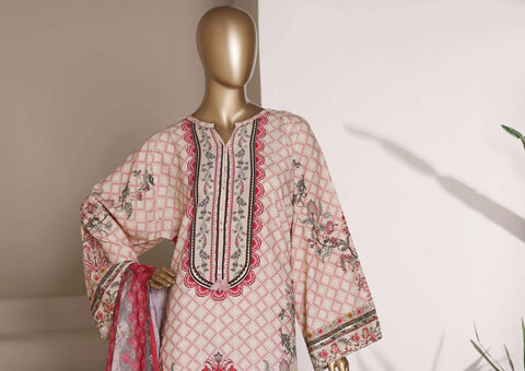 Sadabahar Kaftaan | Printed 3 Piece Stitched Viscose Suit D-1