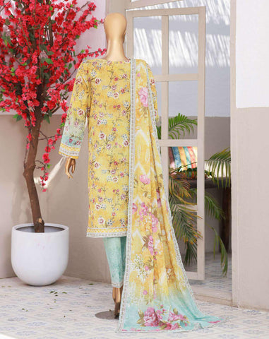 Elegant Embroidered Un-Stitched 3 Piece Collection By HZ Textile D-1