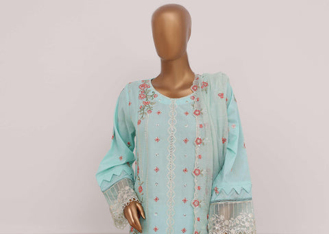 Bin Saeed Luxury | Embroidered Lawn with Chiffon Dupatta 3 Piece Suit D-5