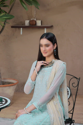 PARISHAY 3 PIECE  LUXURY EMB CHIFFON BY SOGHAT D-08