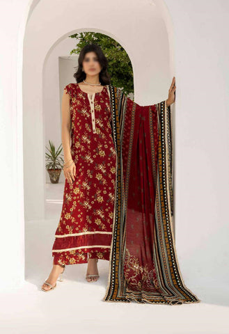 RESHAM LINEN PRINT DROP I COLL BY FIRDOUS D-11