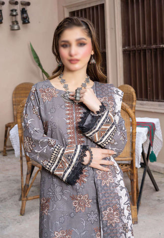 Noori Digital Printed Khaddar Winter Coll 3 Piece Suit By Sobia Waseem D-07