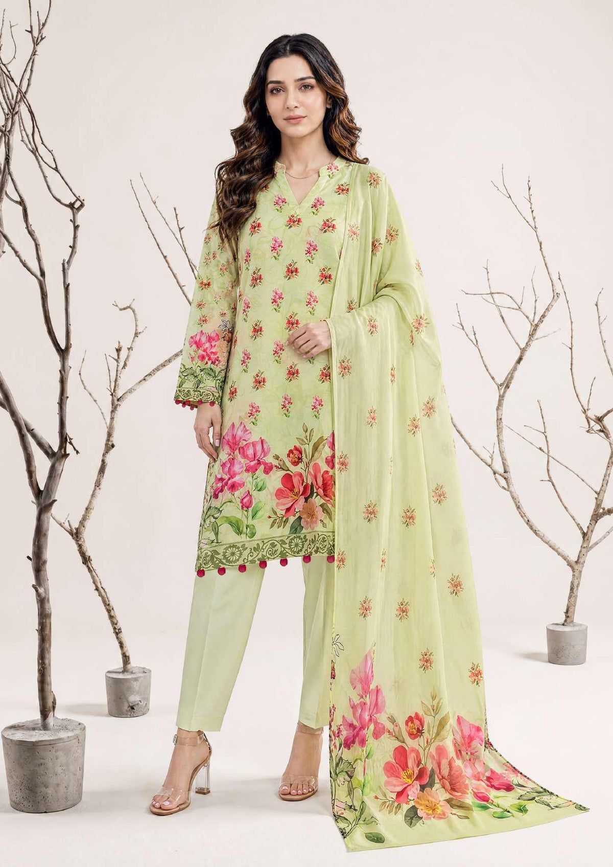 NAAZ by Tawakkal Fabrics | Digital Printed Lawn 3 Piece Unstitched Suit D-3