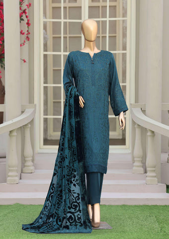 HZ Velvet Royal Needlework Luxe 3-Piece Unstitched Suit D-8