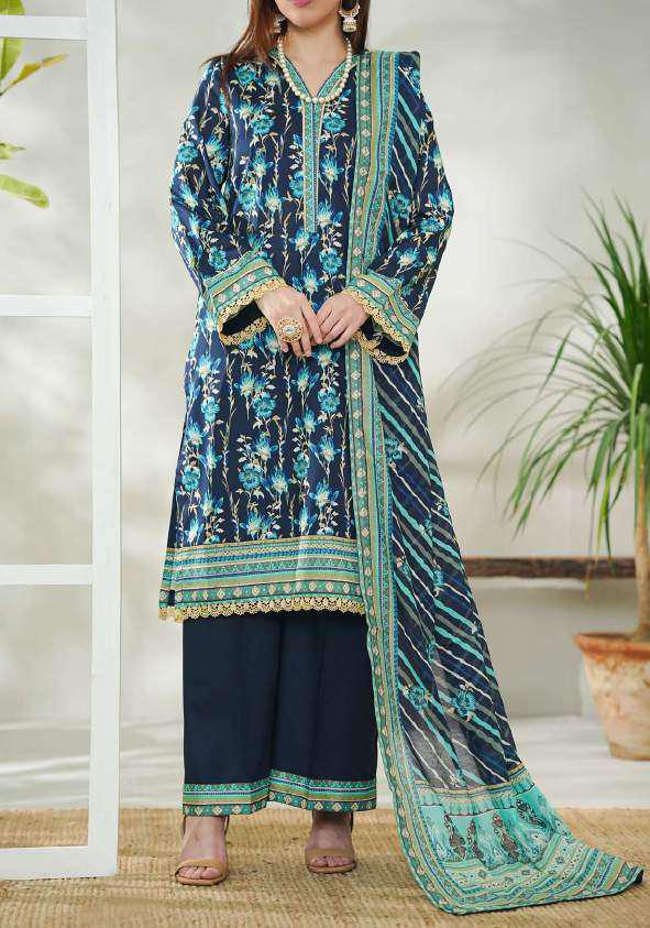 VS DAMAN Exclusive Printed Lawn Unstitched 3 Piece Suit D-23