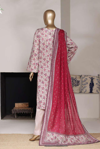 Bin Saeed Printed Stitch Lawn 2026 | 3 Piece Stitched Suit D-7