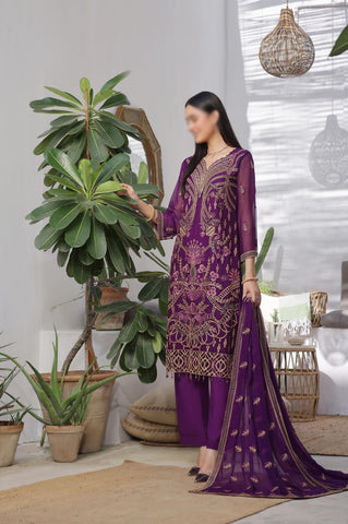PARISHAY 3 PIECE  LUXURY EMB CHIFFON BY SOGHAT D-05