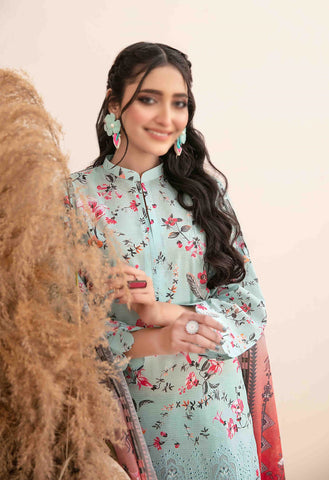 Meheroon Embroidered Lawn Digital Print D-05