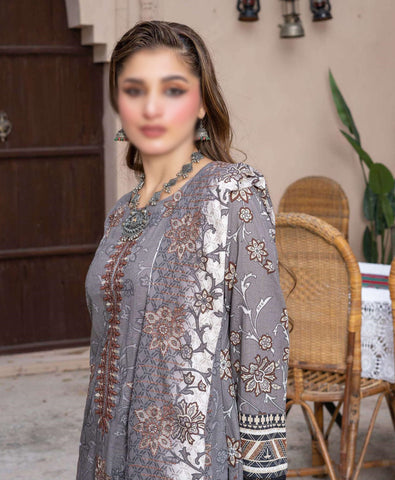 Noori Digital Printed Khaddar Winter Coll 3 Piece Suit By Sobia Waseem D-07