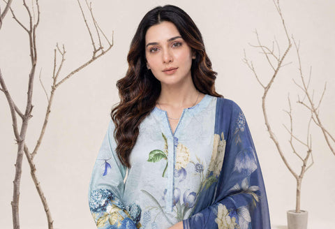 NAAZ by Tawakkal Fabrics | Digital Printed Lawn 3 Piece Unstitched Suit D-4