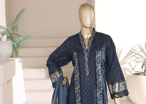 Multi Chickenkari by Sadabahar | Heavy Embroidered Lawn 3 Piece Stitched Suit D-1