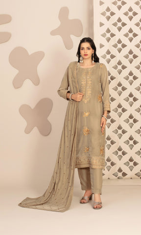 The Valvet Story 3 Piece Un-Stitched Collection By Tawakkal D-5758