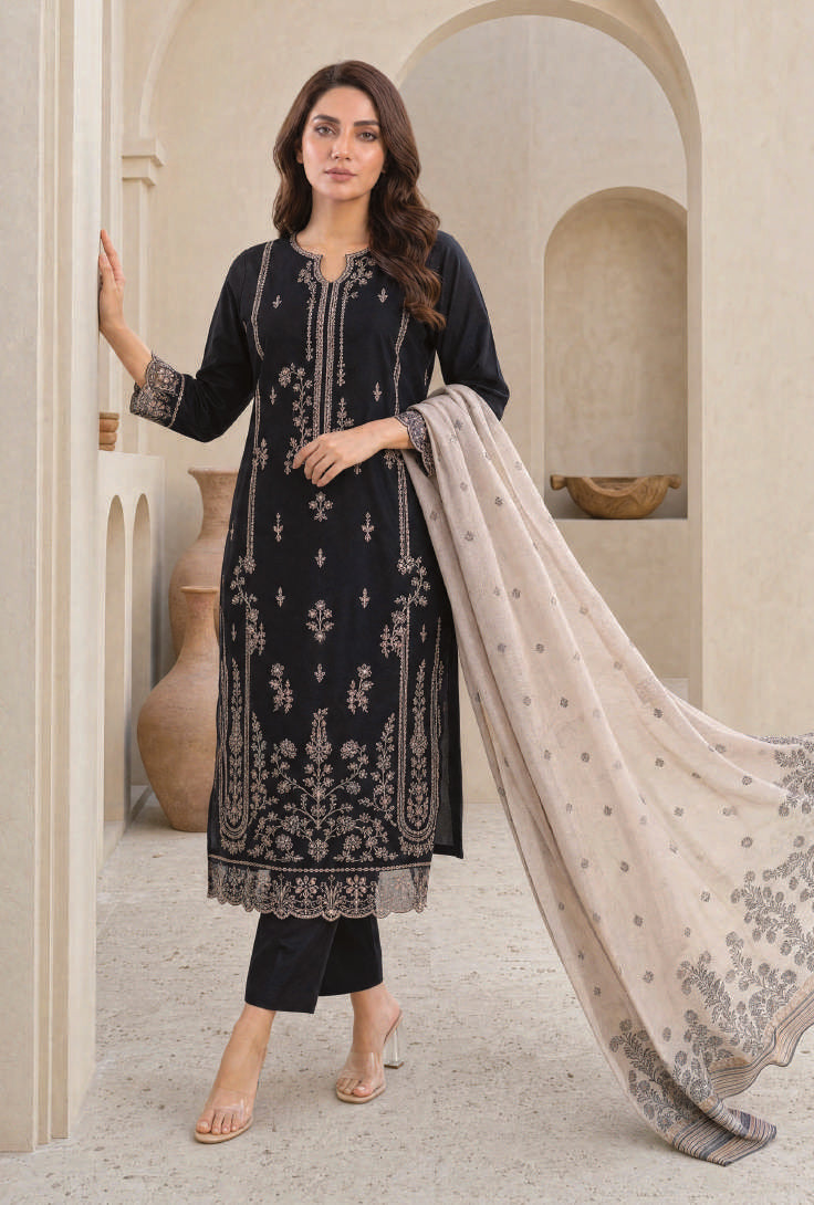 MAHNEER by Tawakkal Fabrics | Embroidered Lawn 3 Piece Unstitched Suit D-2