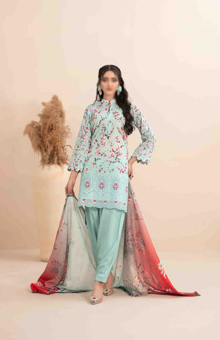 Meheroon Embroidered Lawn Digital Print D-05