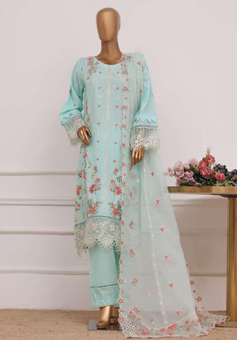 Bin Saeed Luxury | Embroidered Lawn with Chiffon Dupatta 3 Piece Suit D-5