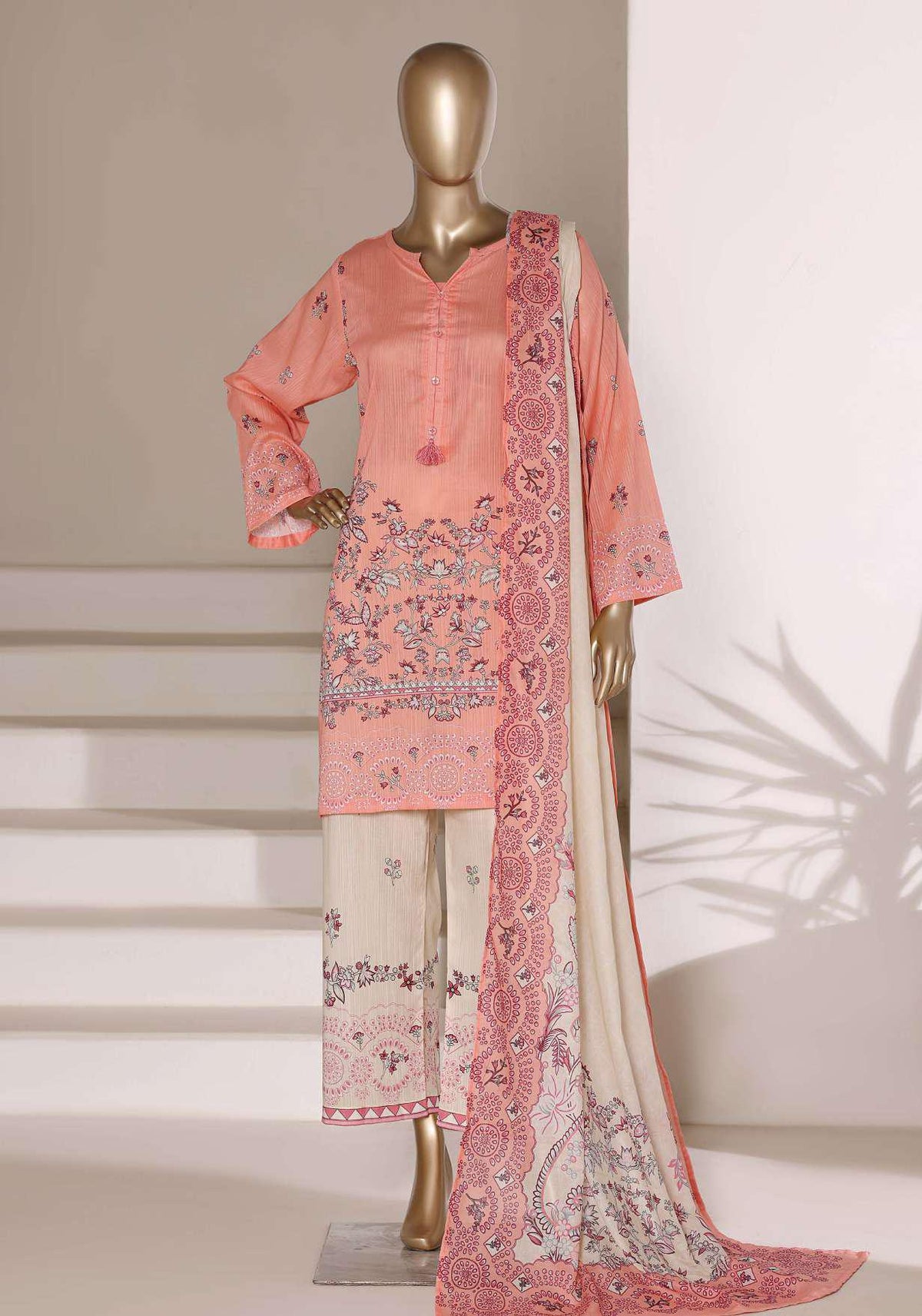 Sadabahar Vol-07 | Printed Lawn 3 Piece Stitched Suit D-1