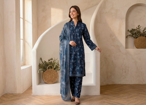AREEMAN V1 by Shahid Tawakkal | Rotary Printed Lawn 3 Piece Stitched Suit D-2