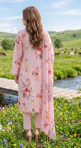 Colors by AlZohaib | Digital Printed 3 Piece Unstitched Lawn Suit D-9