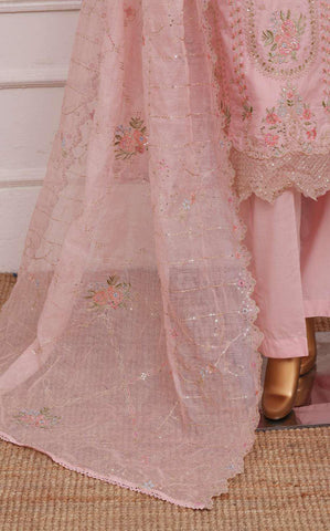 Bin Saeed Luxury | Embroidered Lawn with Chiffon Dupatta 3 Piece Suit D-6